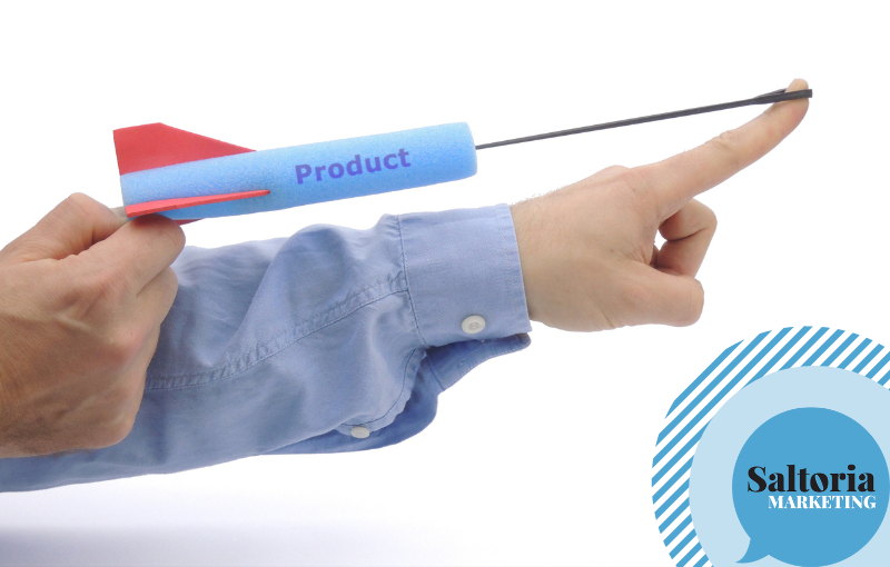 Person about to launch a toy rocket to symbolise how one should promote a new product