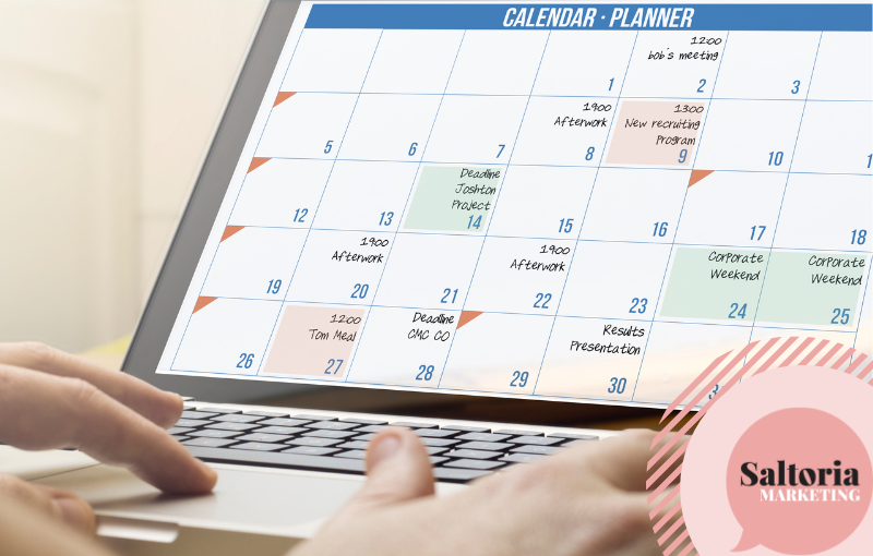 Picture of a digital editorial calendar